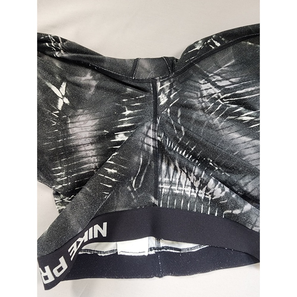 Nike Pro Dri-FIT Leggings Womens XS Black White Abstract Print Athletic Tights - Picture 8 of 11